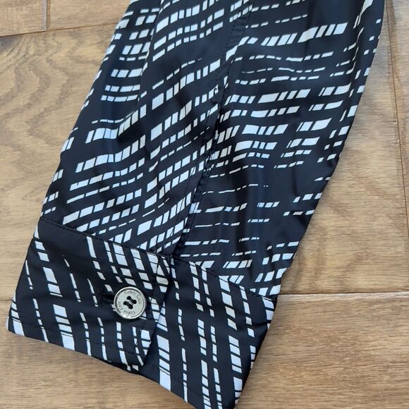 Calvin Klein Jacket Shirt Shacket Size L Cargo Button Up Black/White Geometric - Picture 8 of 8